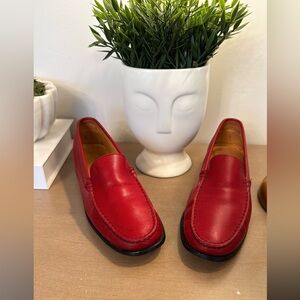 Tod's Vibrant Red Leather Loafers